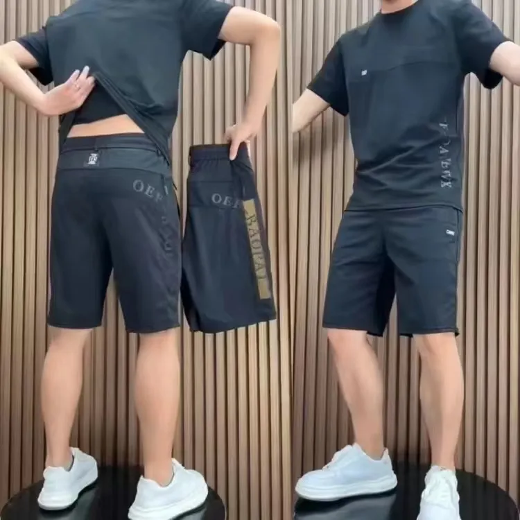 NO.M001【限時特惠】大碼休閒套裝，冰絲速幹【42.5-100KG可穿】