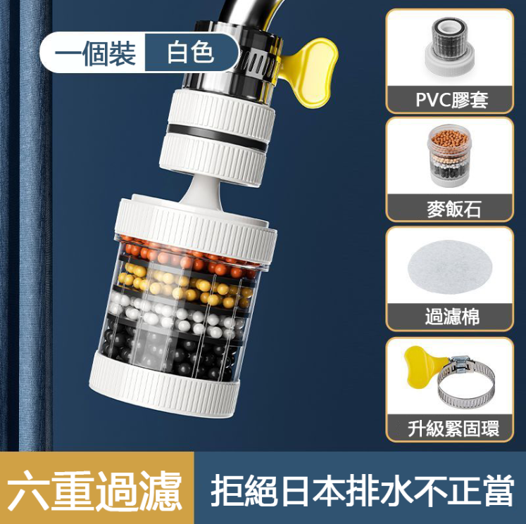 【抵制日本核輻射,拒絕污染海洋】新款水龍頭過濾器,輕鬆改良水質,6曾防護,保證你的健康!!
