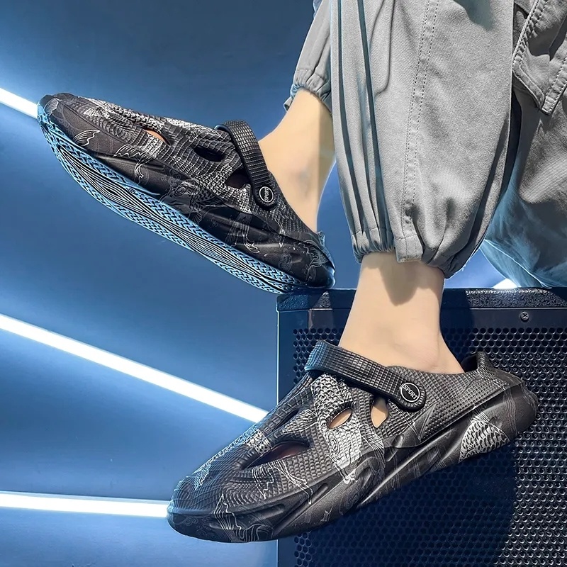 韓國爆款，男星夏季都愛穿，懶人一腳蹬，透氣、防滑、軟底、百搭  適合日常生活的理想鞋子，一鞋兩穿，拖鞋&休閑鞋，外出居家都能應對！